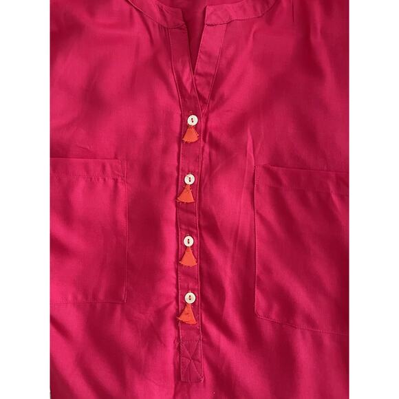 NEW Westside Tunic Top Women's XXL Dark Pink 100% Viscose Washable New With Tags - Picture 7 of 14